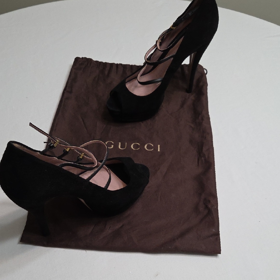 Gucci Black Strappy Women's Heels